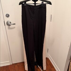 Boohoo Black and Cream Straight Leg Pants